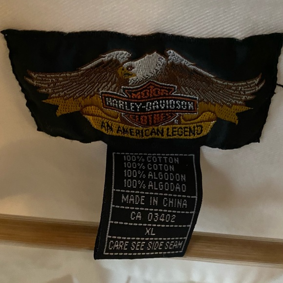 HARLEY DAVIDSON MENS WHITE DENIM XL - Picture 3 of 8